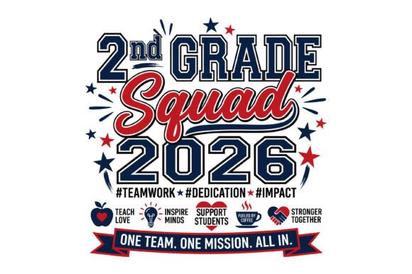 2nd Grade Squad Teacher PNG: A Perfect Embroidery Design