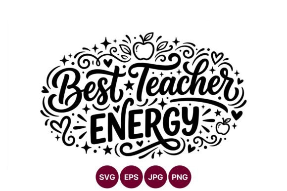 Best Teacher Energy: A Vibrant Embroidery Design