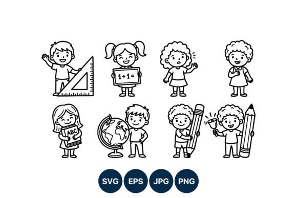 Charming Black and White Kids School Design
