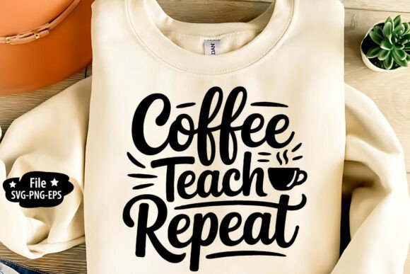 Coffee Teach Repeat: A Modern Teacher's Motif