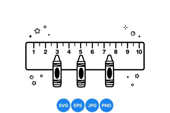 Cute School Ruler Clipart: A Charming Embroidery Design