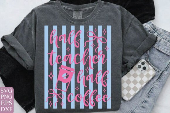 Half Teacher Half Coffee Stripes: A Versatile Design