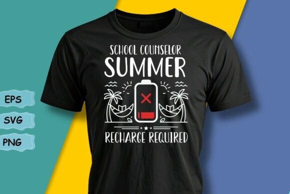 School Counselor Summer Recharge Shirt