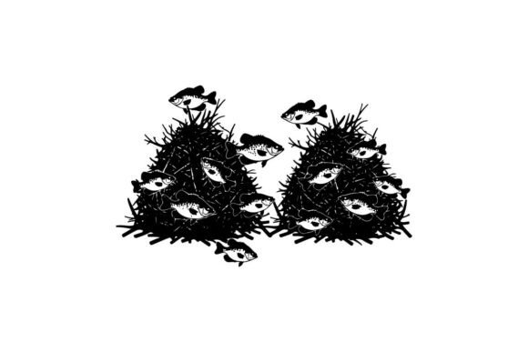 School of Perch Fish Embroidery Design