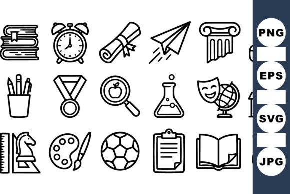 School Supplies Icon Set: A Minimalist Design Review