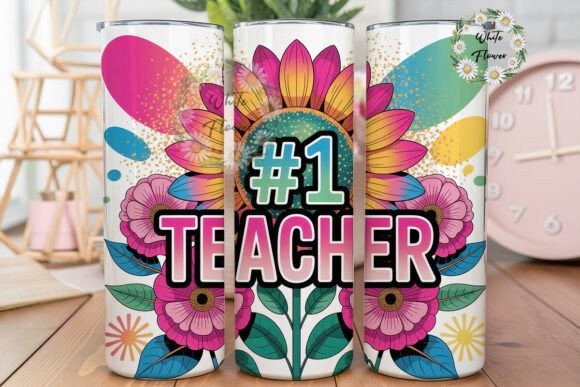 Teacher Sunflower Floral 20oz Tumbler